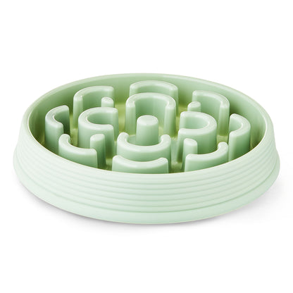 Slow Chow Dog Bowl, Green Medallion